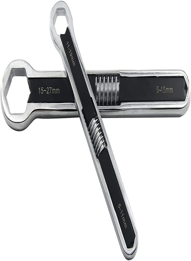 Ritmo مفتاح ربط متعدد الوظائف قابل للتعديل من ريتومو، أداة إصلاح شاملة، مفتاح سداسي من الفولاذ الكربوني، رأس مزدوج، طقم أدوات يدوية - قطعتان - Image 1